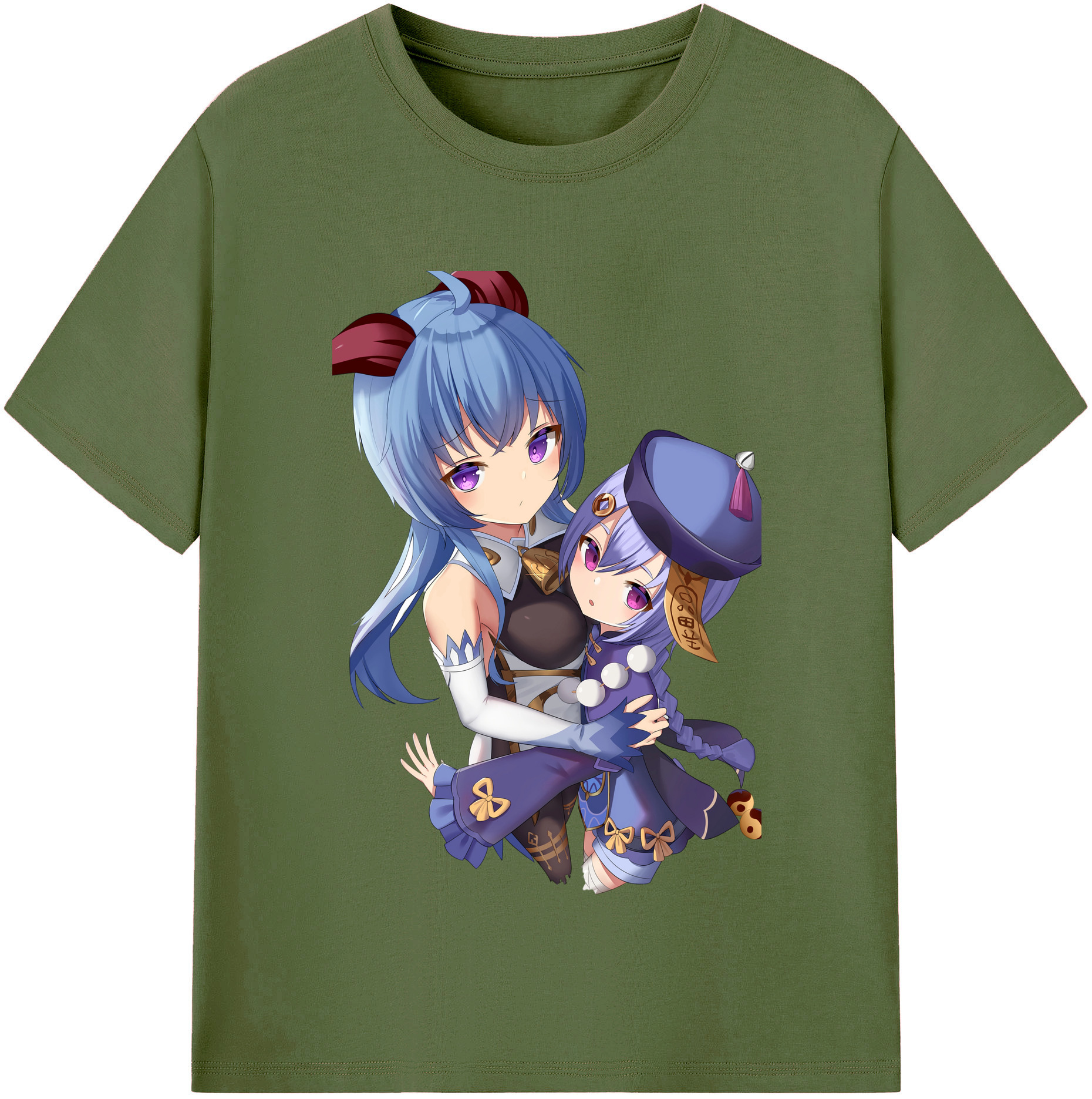 げんし神 甘雨 かんう genshin Ganyu 綿100％半袖Tシャツ（フロントプリント）